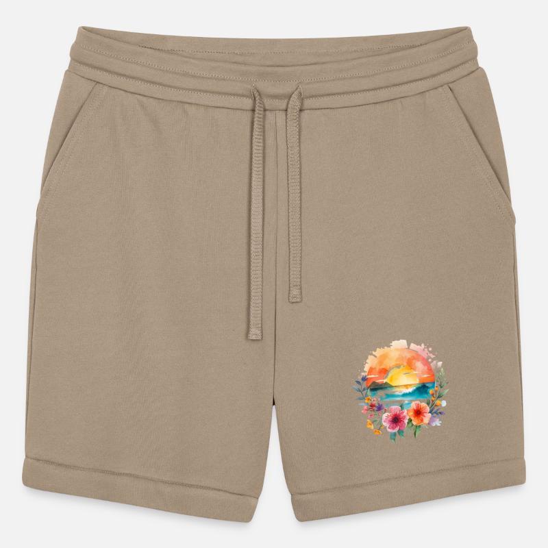 Sunset Over Ocean with Floral Frame