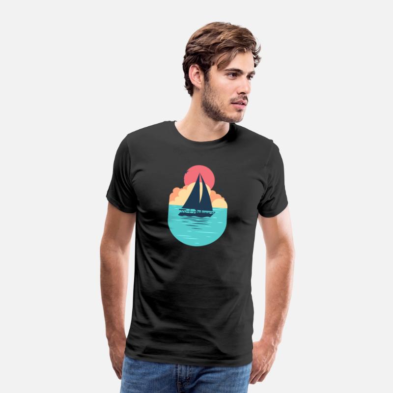 Sunset Sailboat Ocean T-Shirt Design