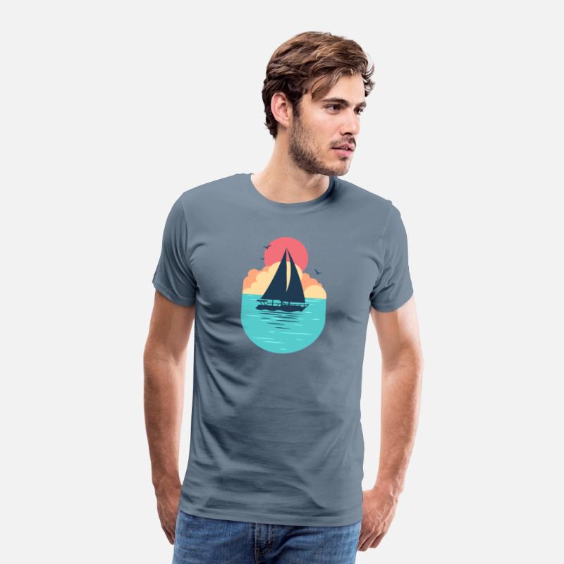 Sunset Sailboat Ocean T-Shirt Design