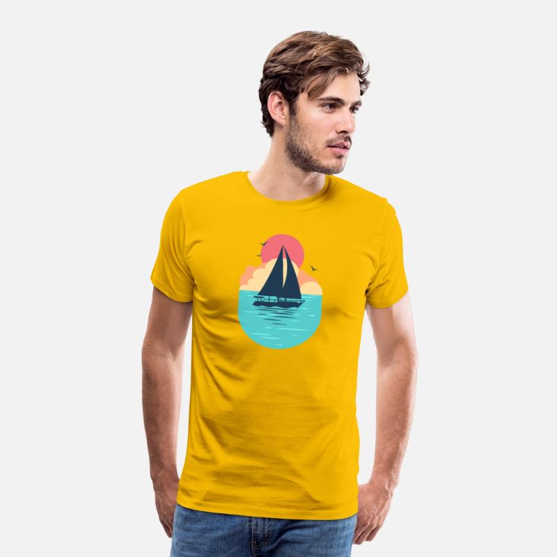 Sunset Sailboat Ocean T-Shirt Design