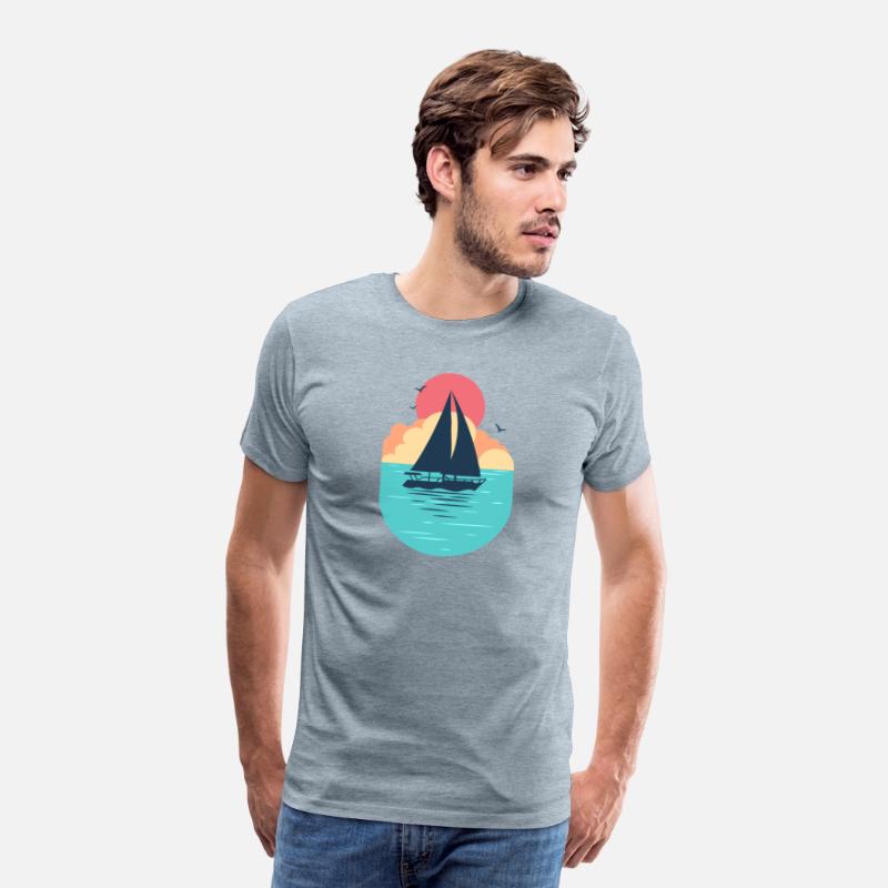 Sunset Sailboat Ocean T-Shirt Design