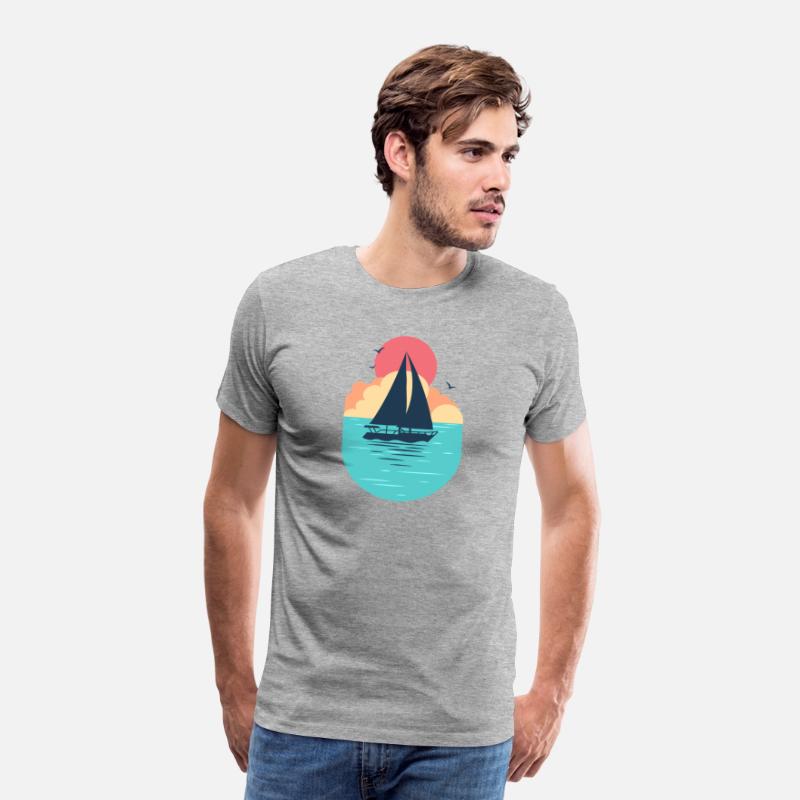 Sunset Sailboat Ocean T-Shirt Design