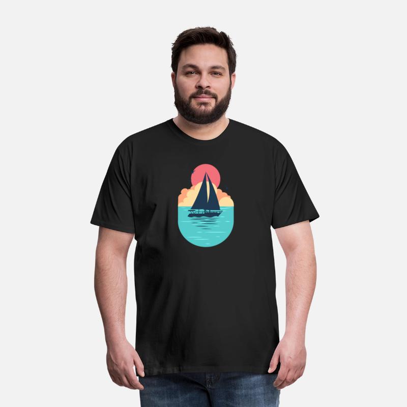 Sunset Sailboat Ocean T-Shirt Design