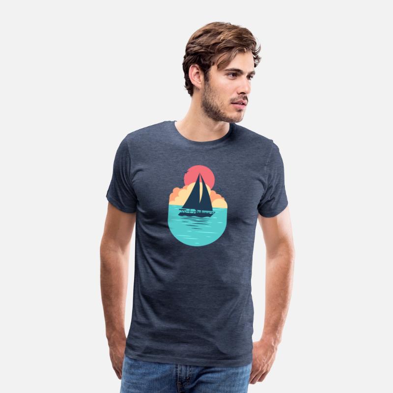 Sunset Sailboat Ocean T-Shirt Design