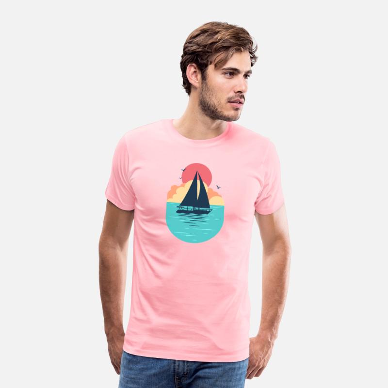 Sunset Sailboat Ocean T-Shirt Design