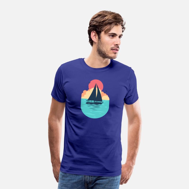 Sunset Sailboat Ocean T-Shirt Design