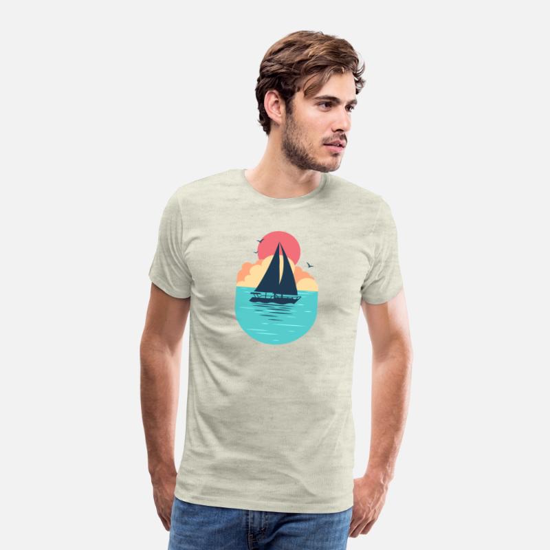 Sunset Sailboat Ocean T-Shirt Design