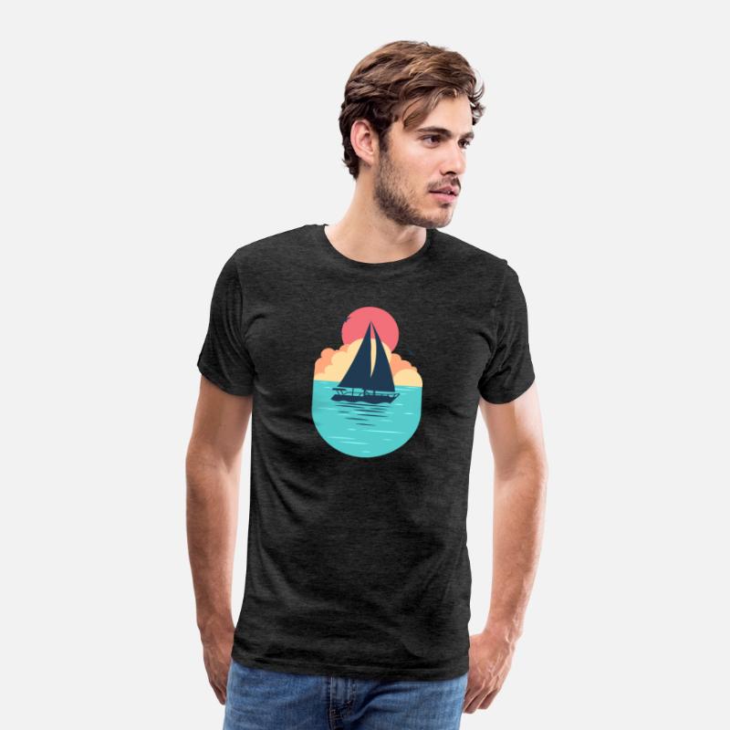 Sunset Sailboat Ocean T-Shirt Design