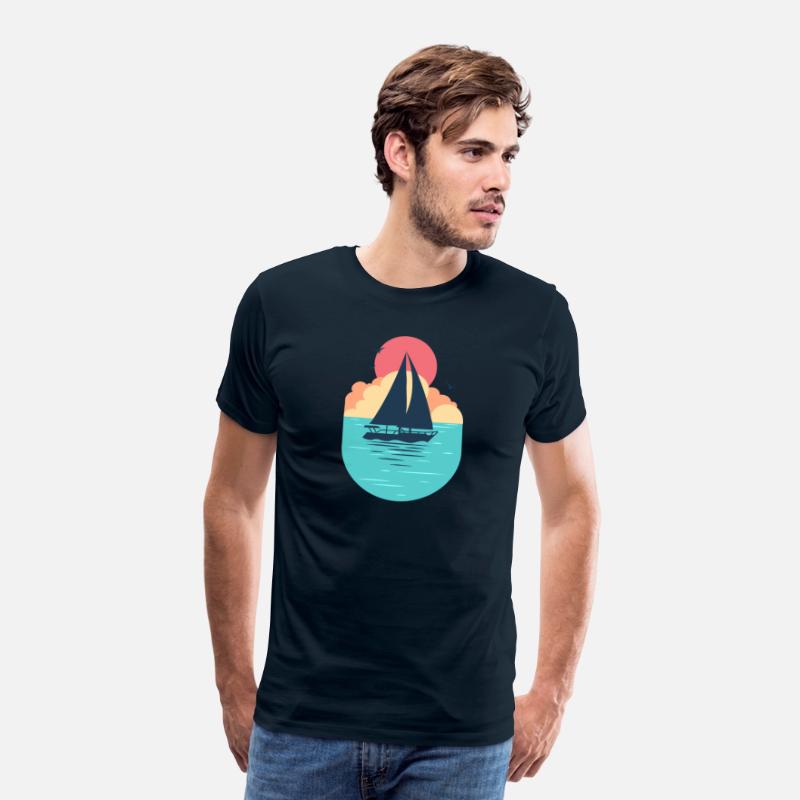 Sunset Sailboat Ocean T-Shirt Design