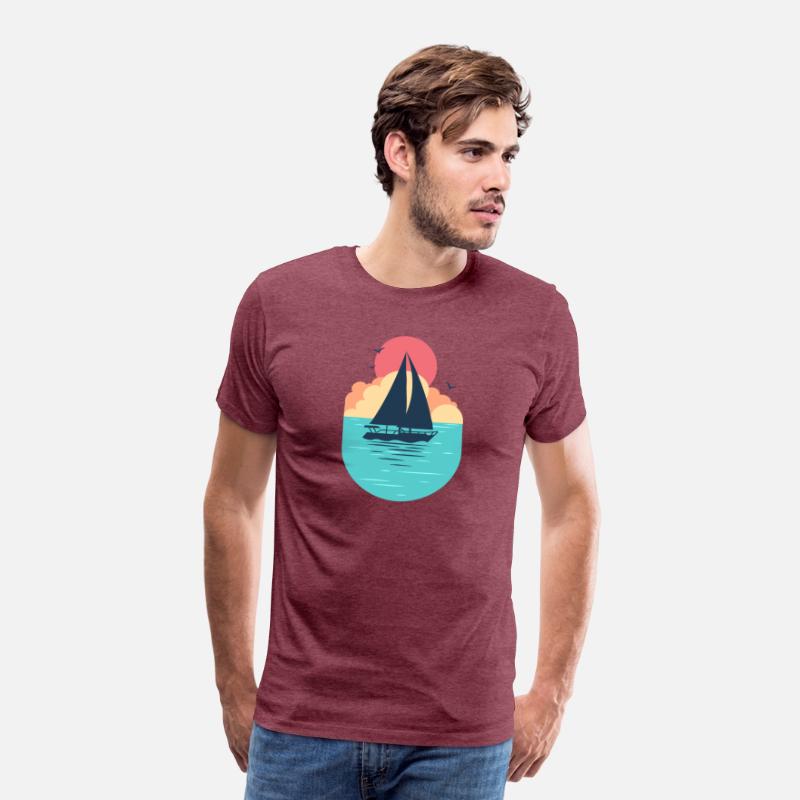 Sunset Sailboat Ocean T-Shirt Design