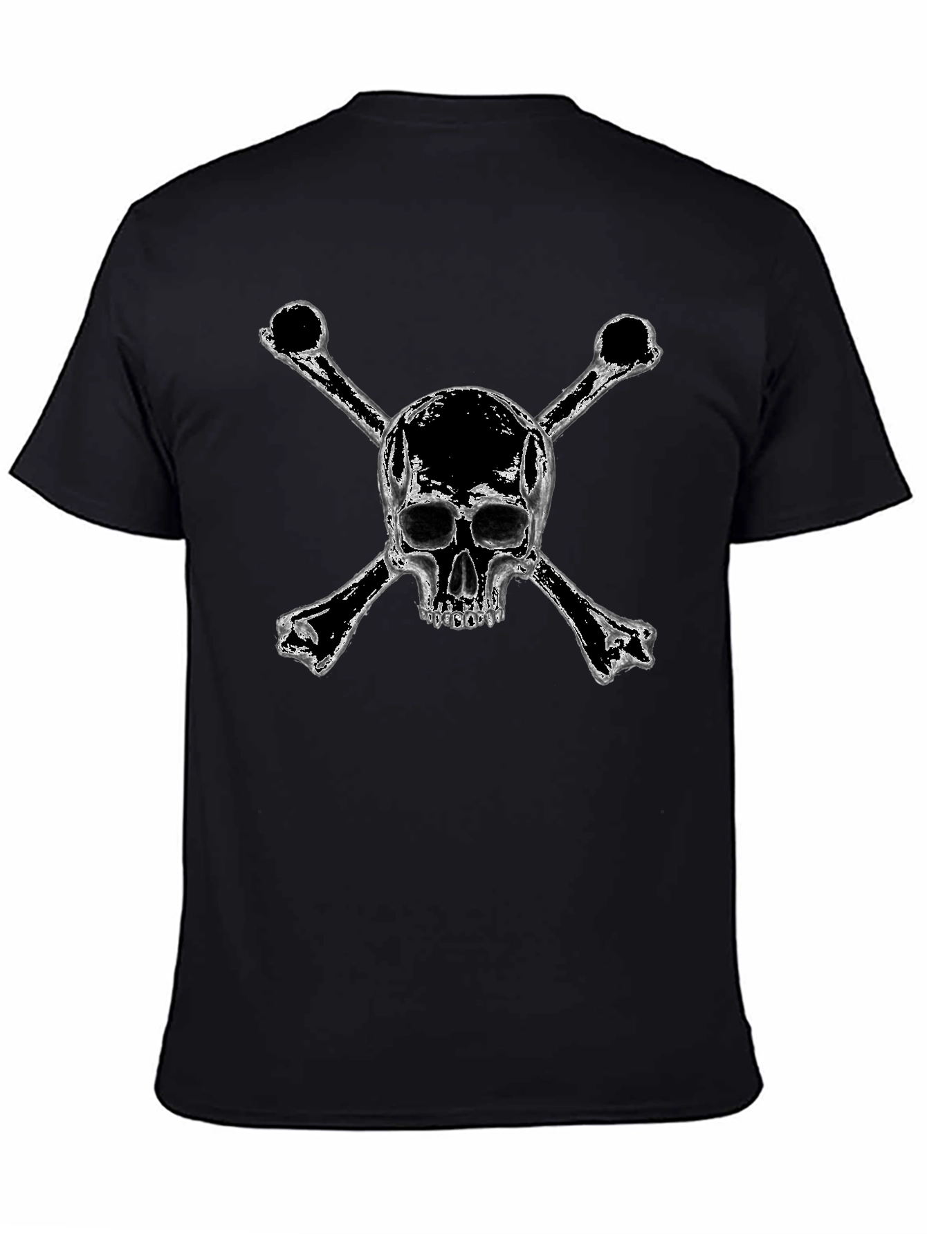 Edgy Skull & Crossbones Black T-Shirt