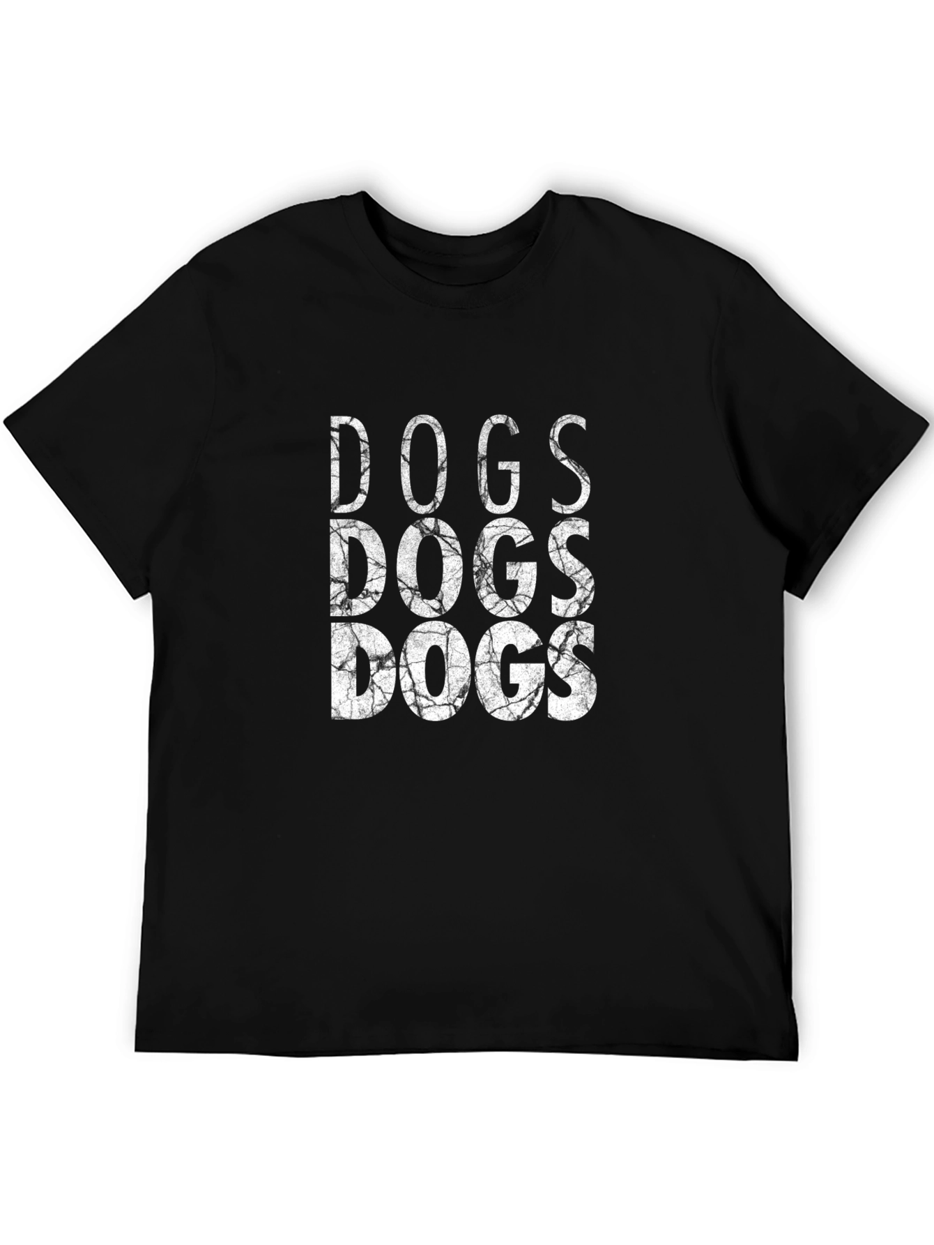 Cool DOGS Graphic Print Black T-Shirt