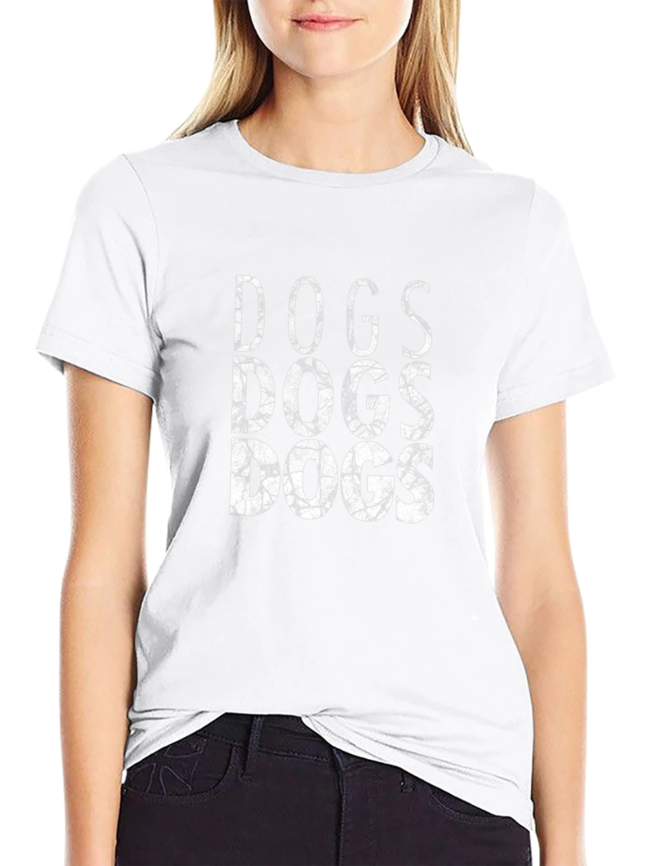 Cool DOGS Graphic Print Black T-Shirt
