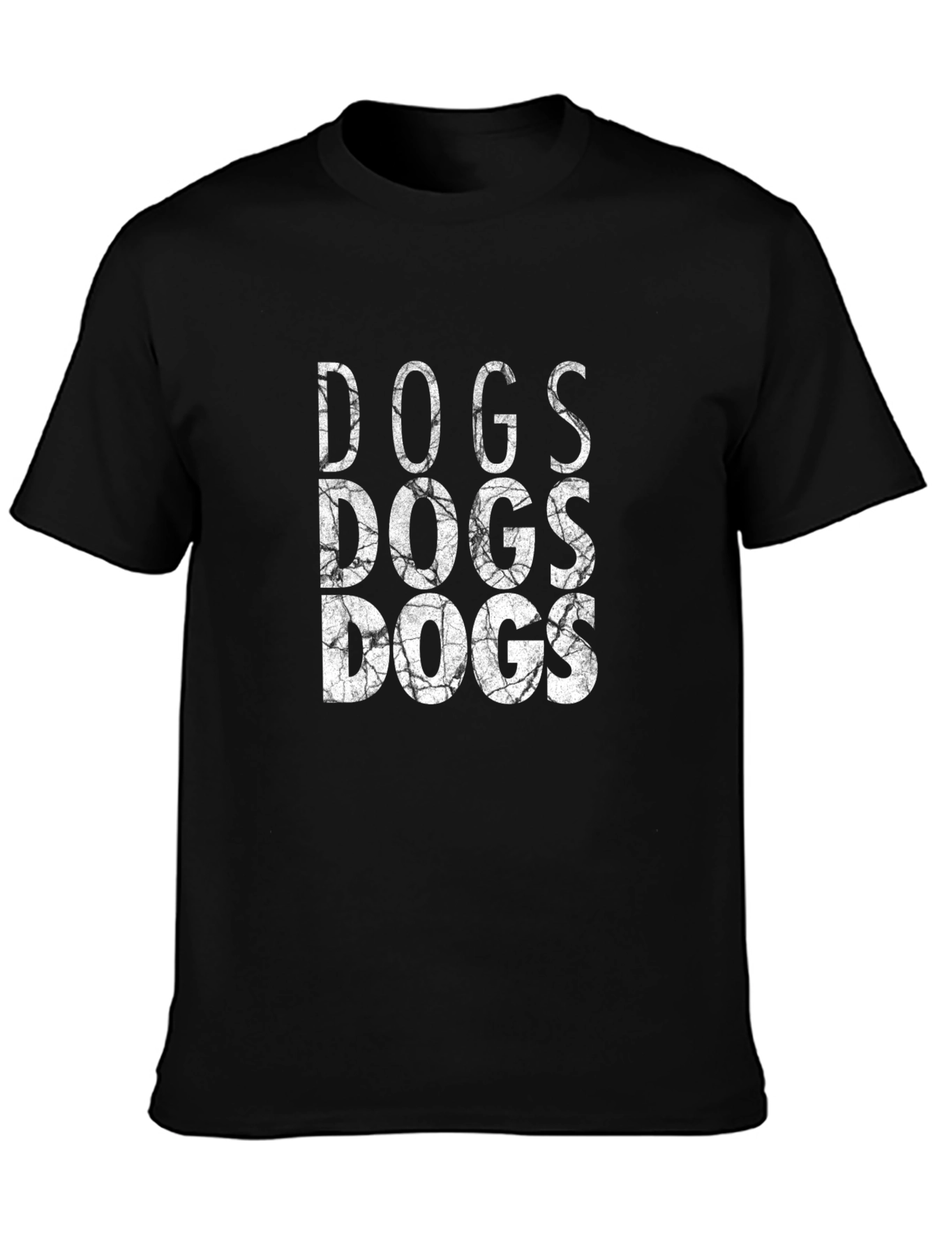 Cool DOGS Graphic Print Black T-Shirt