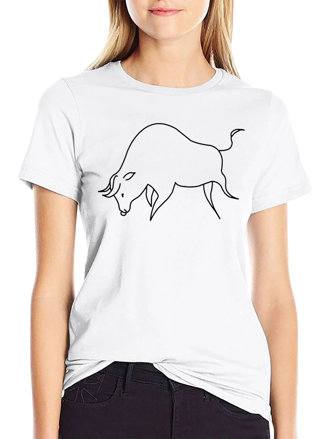 Bold Bull Graphic Tee - Classic Black Cotton T-Shirt