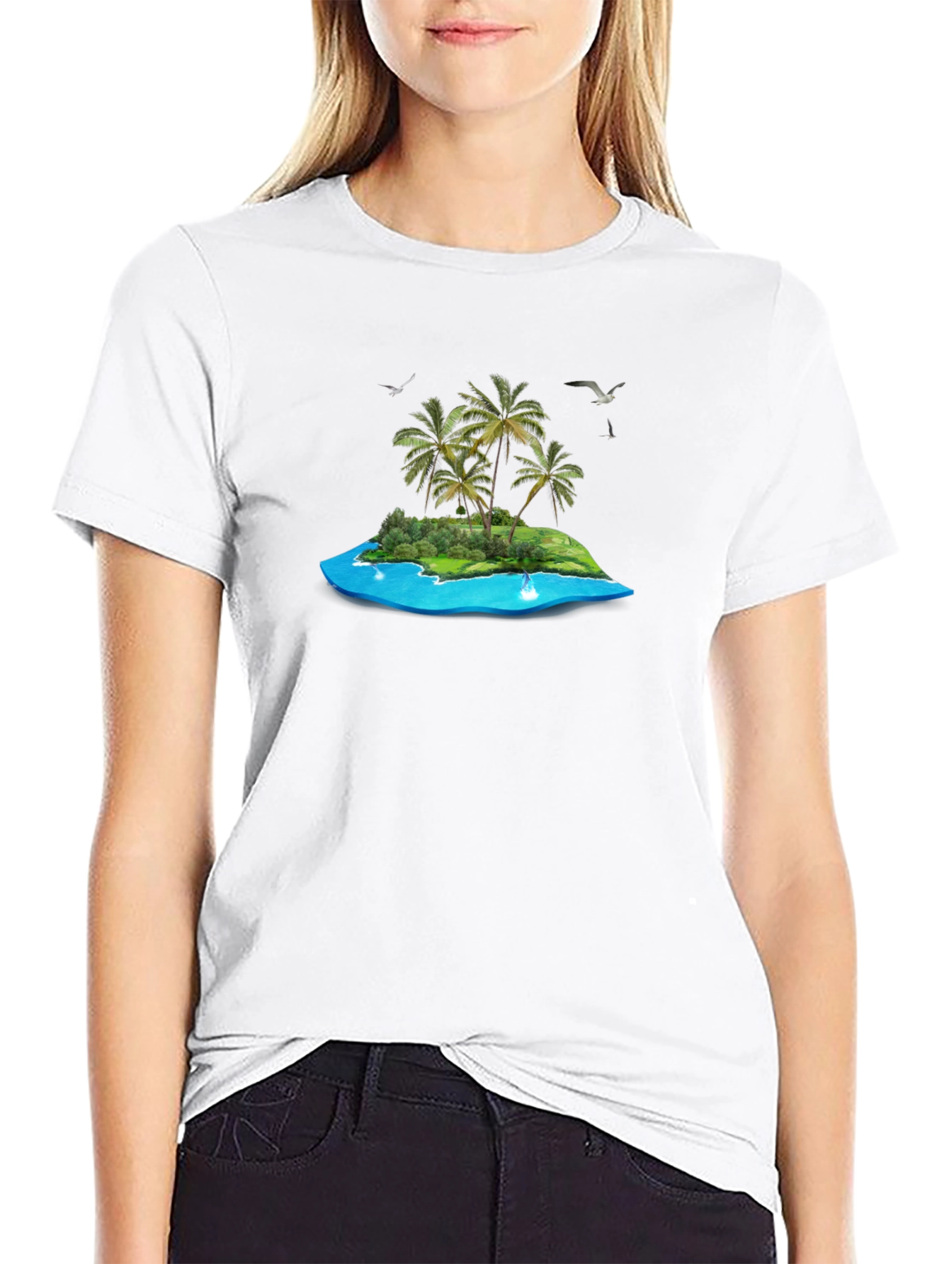 Tropical Island Graphic T-Shirt