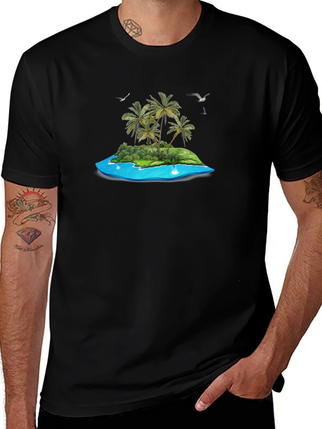 Tropical Island Graphic T-Shirt