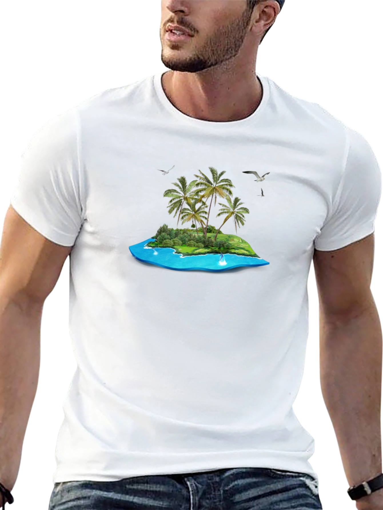 Tropical Island Graphic T-Shirt