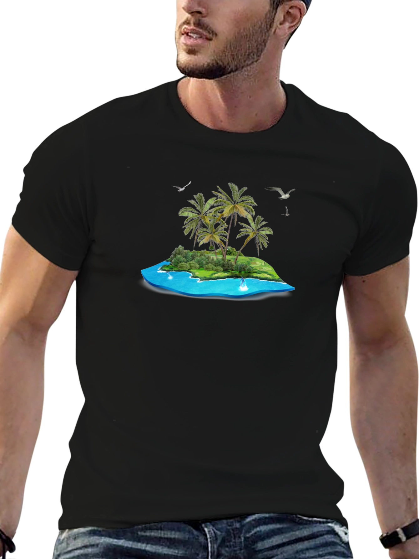 Tropical Island Graphic T-Shirt