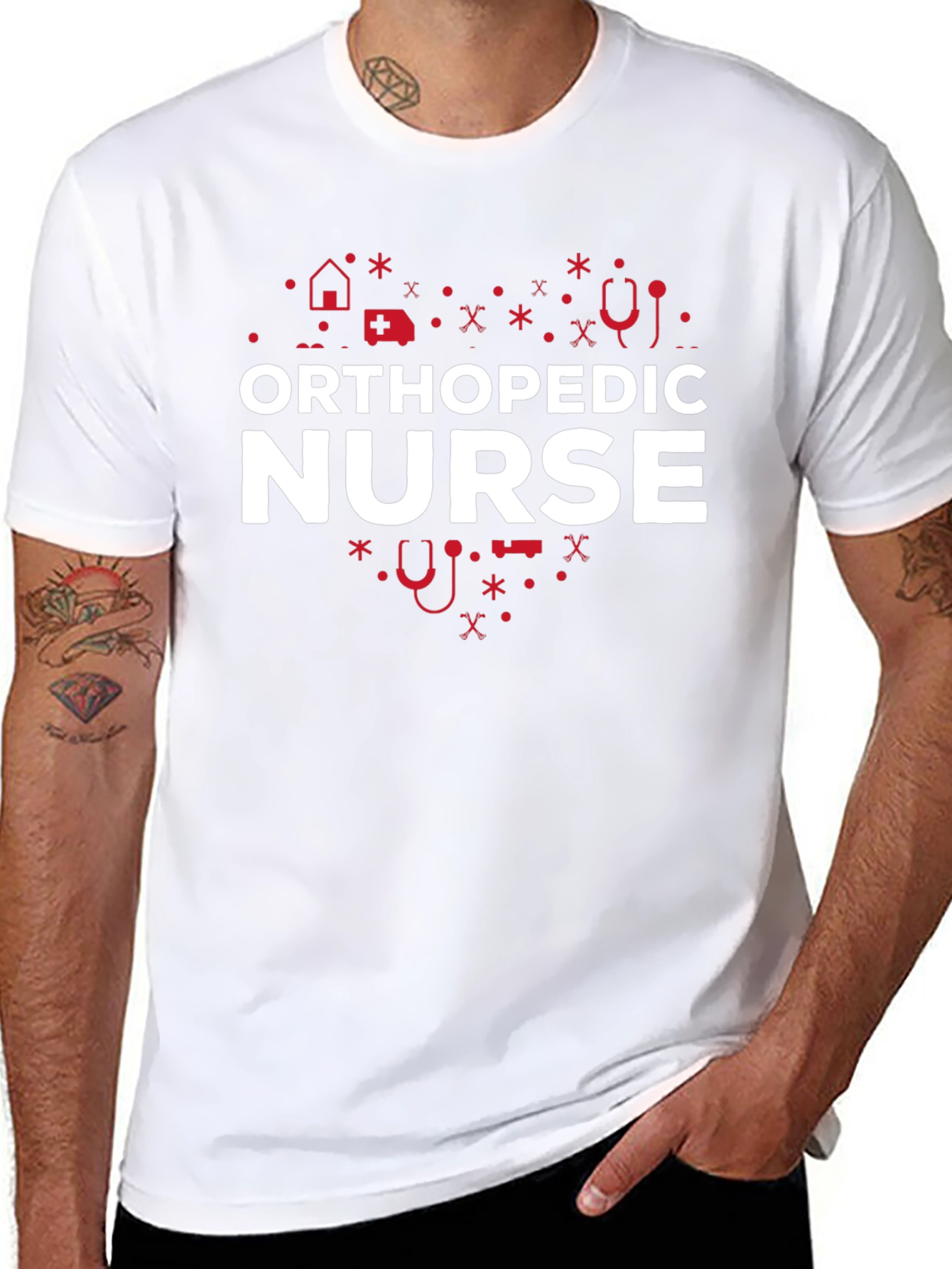 Orthopedic Nurse T-Shirt - Heart Design
