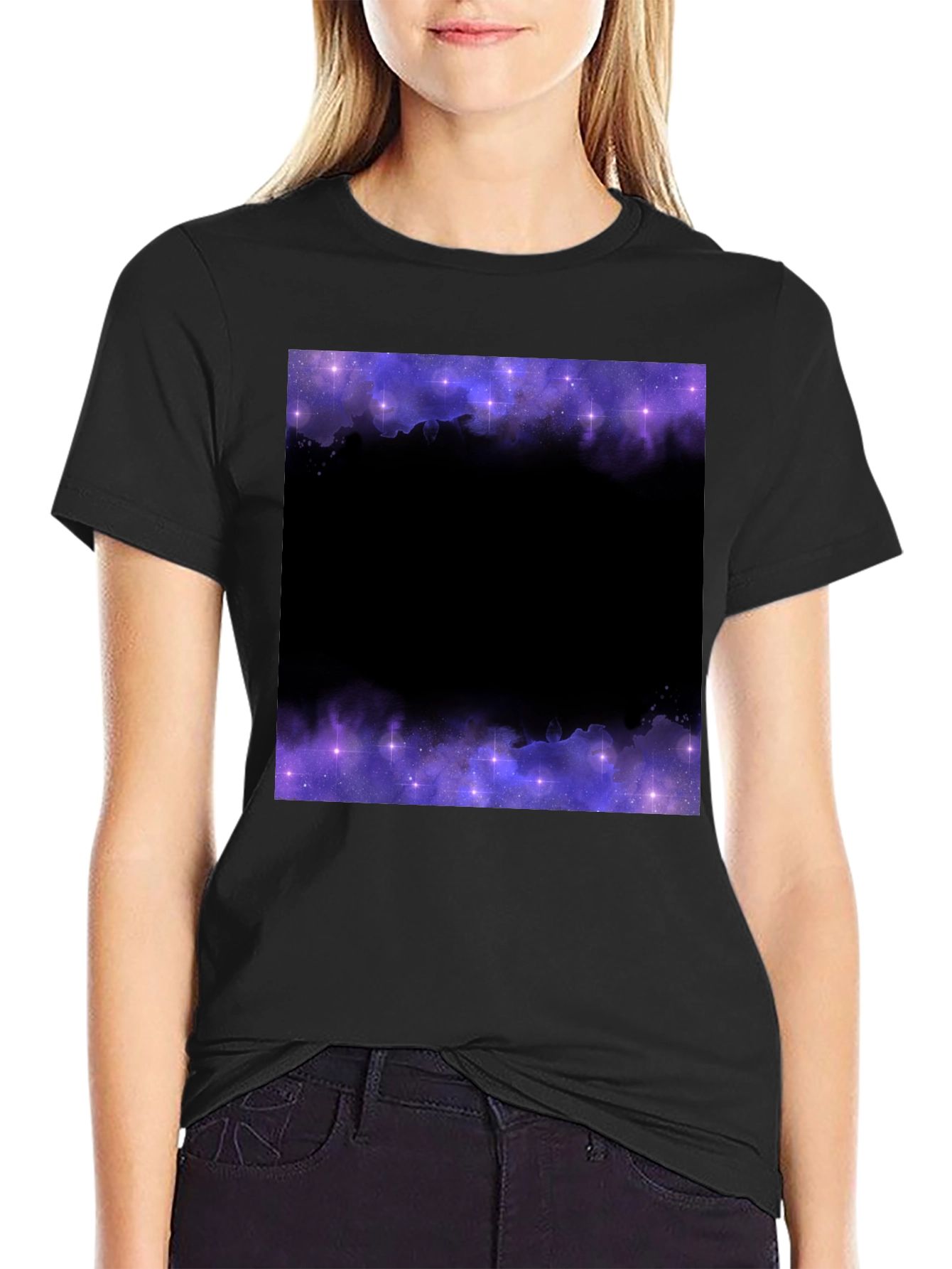 Galaxy Print Black T-Shirt