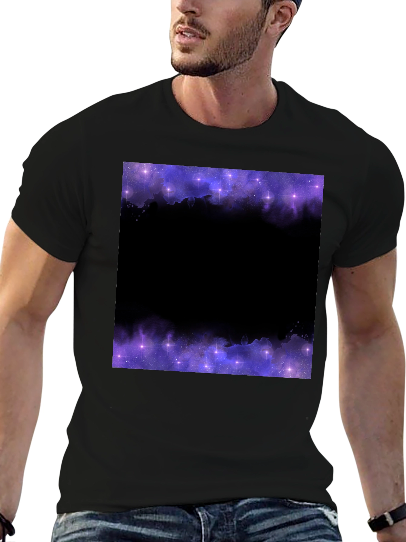 Galaxy Print Black T-Shirt
