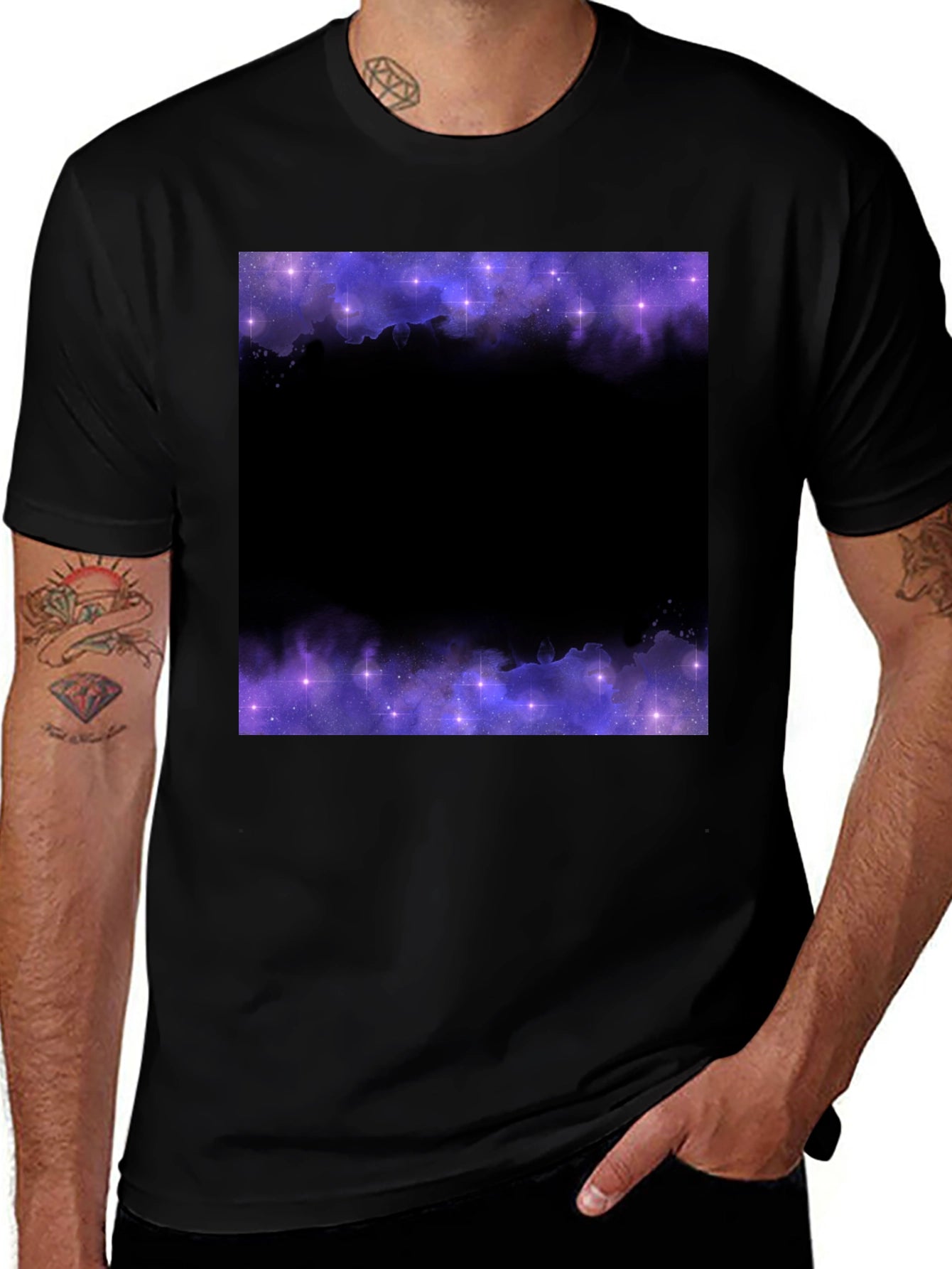 Galaxy Print Black T-Shirt