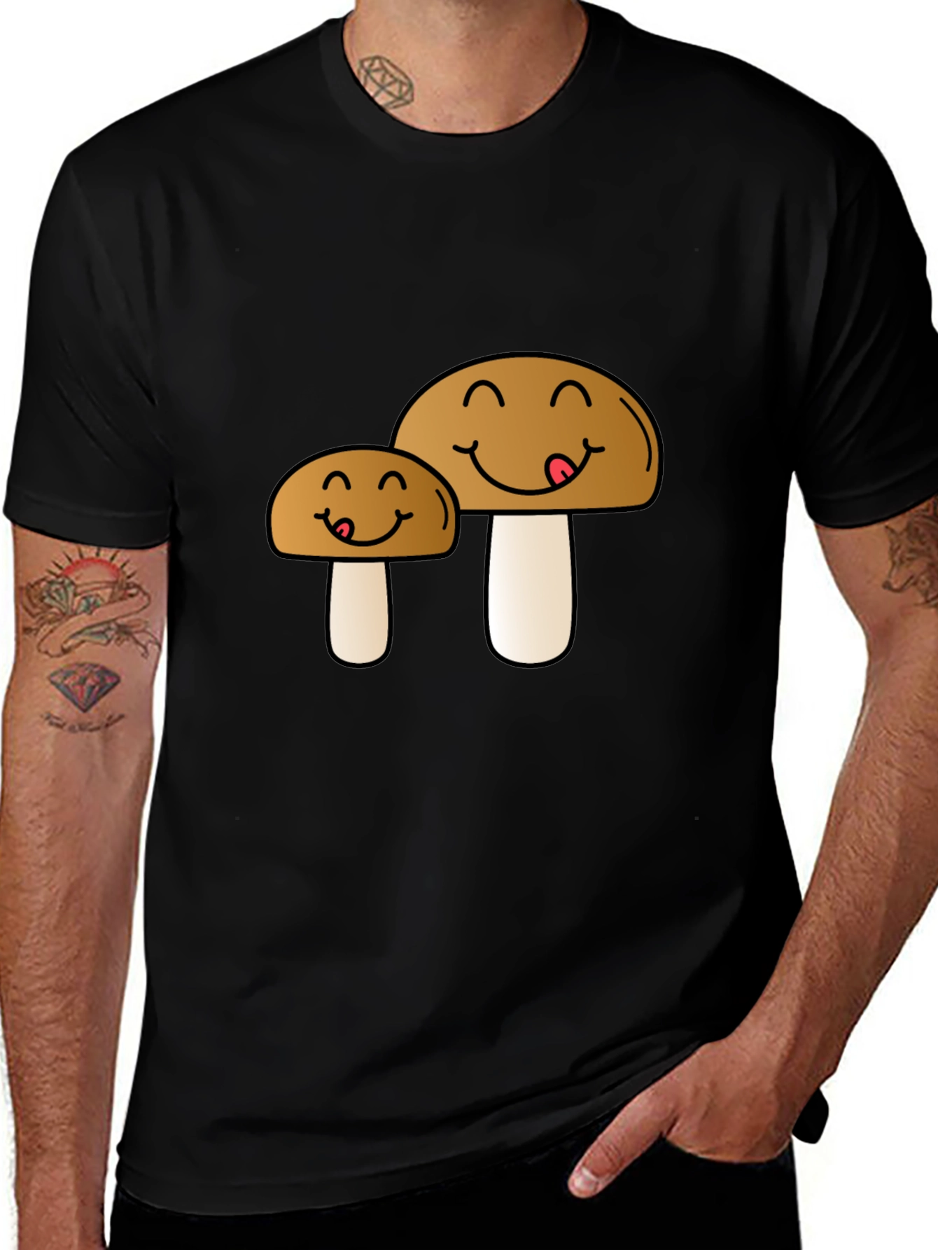 Cute Mushroom Cartoon Graphic Tee