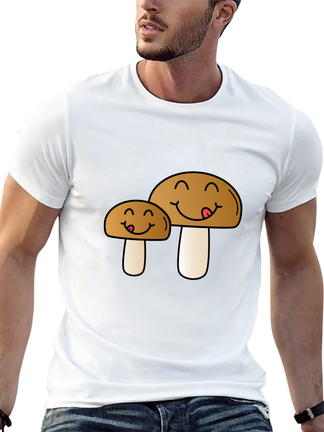 Cute Mushroom Cartoon Graphic Tee