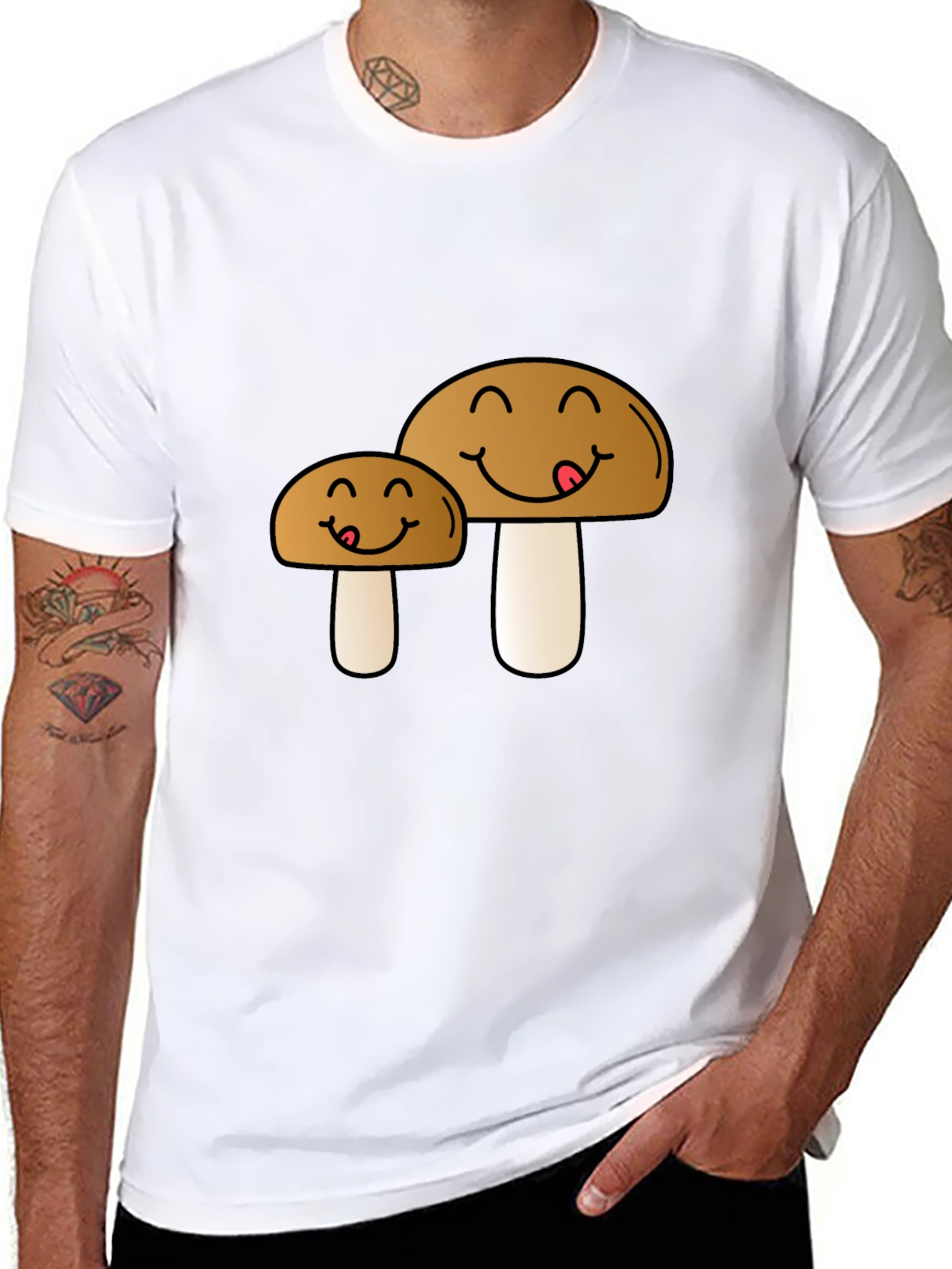 Cute Mushroom Cartoon Graphic Tee
