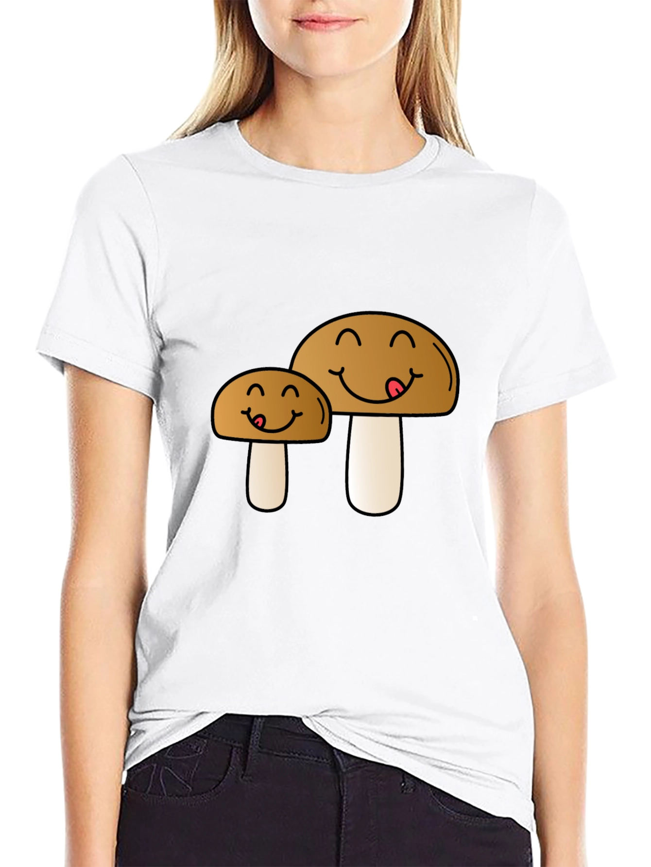 Cute Mushroom Cartoon Graphic Tee