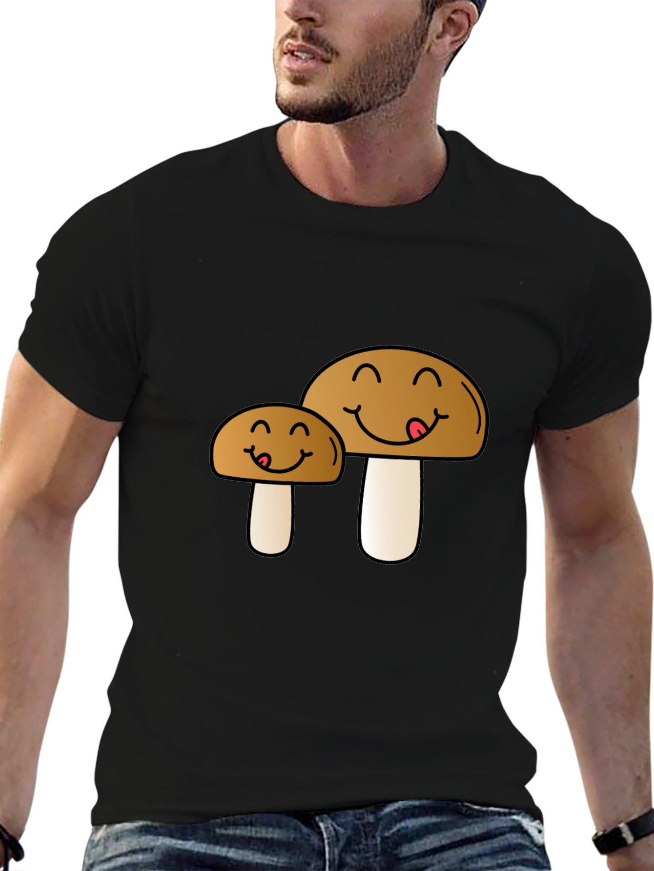 Cute Mushroom Cartoon Graphic Tee