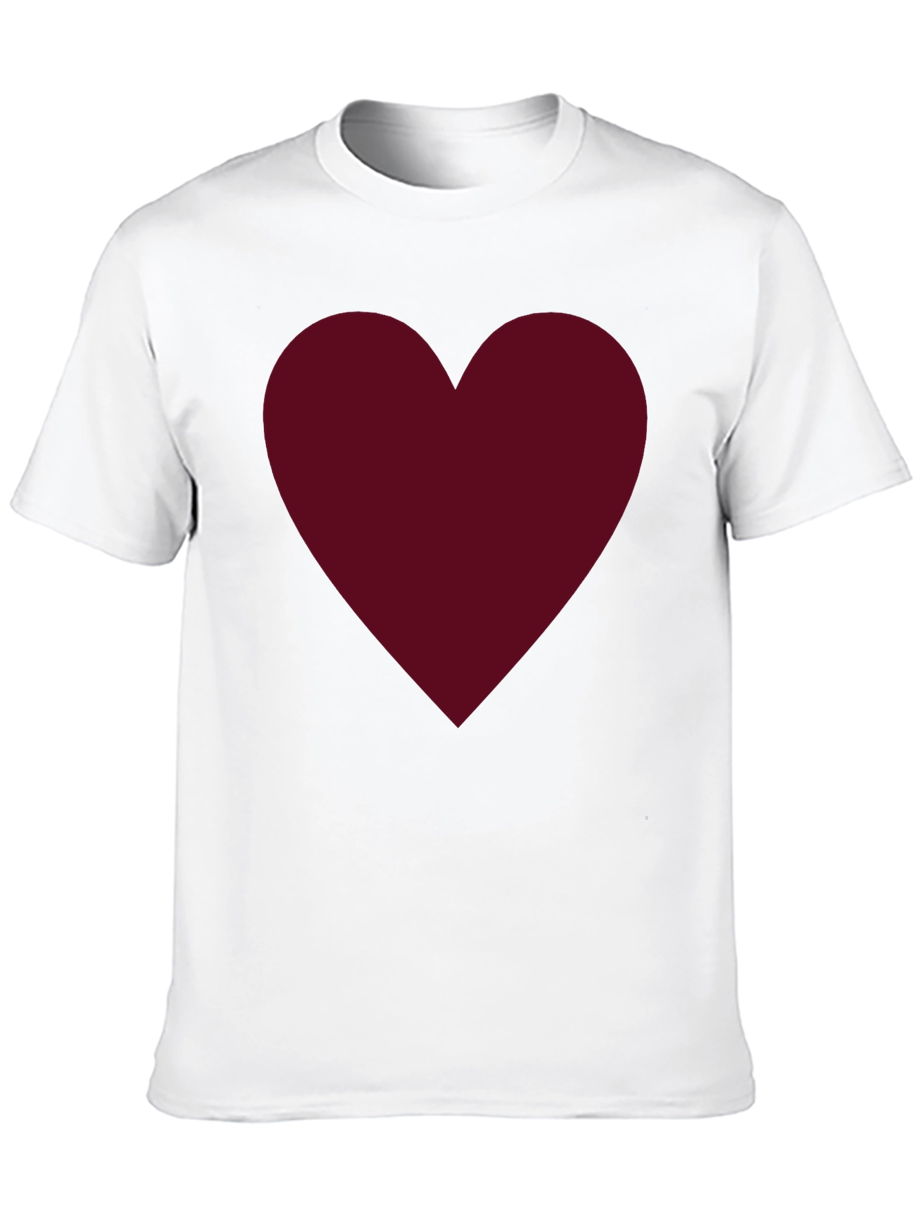 Burgundy Heart Graphic Black T-Shirt