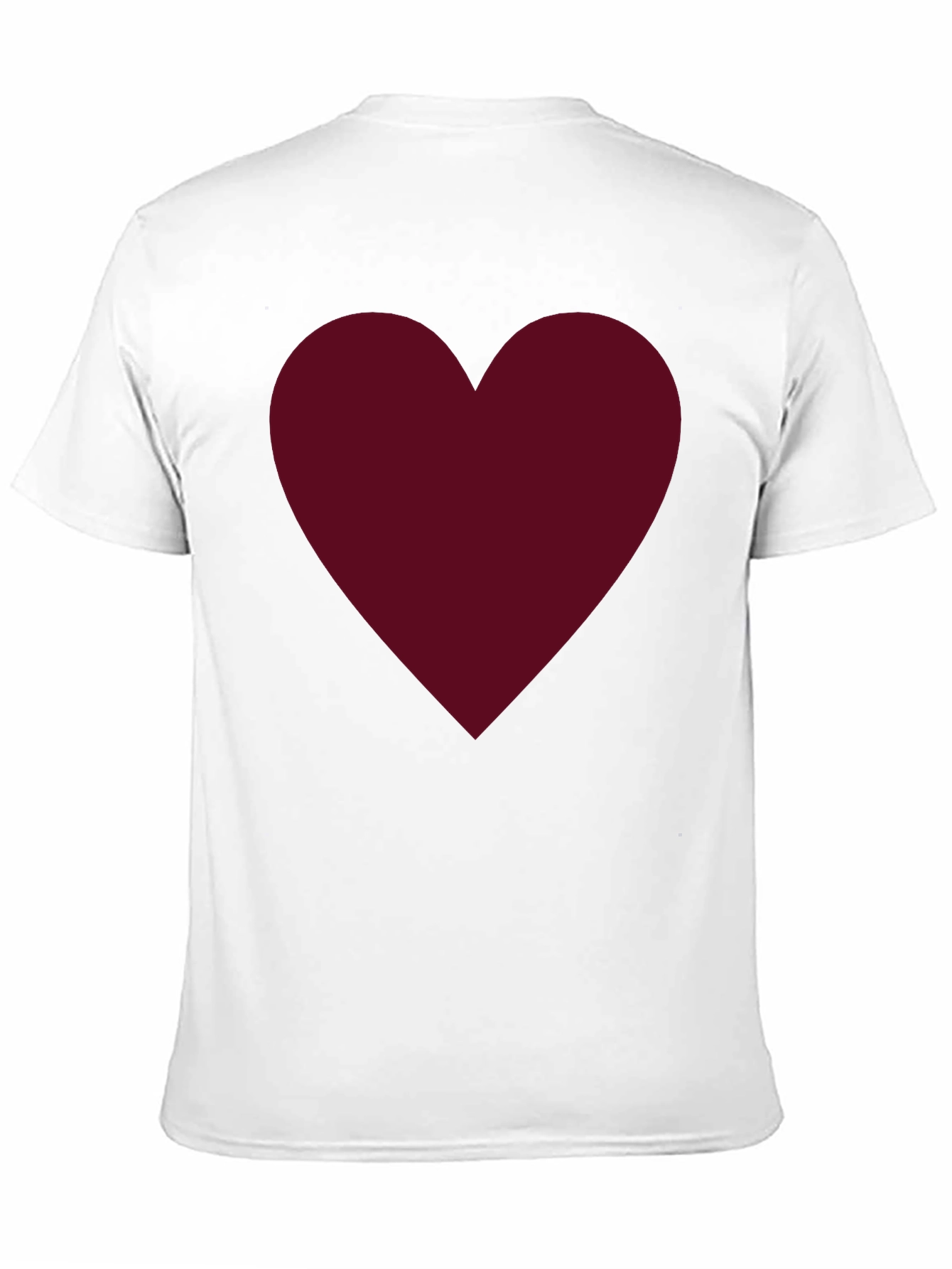Burgundy Heart Graphic Black T-Shirt