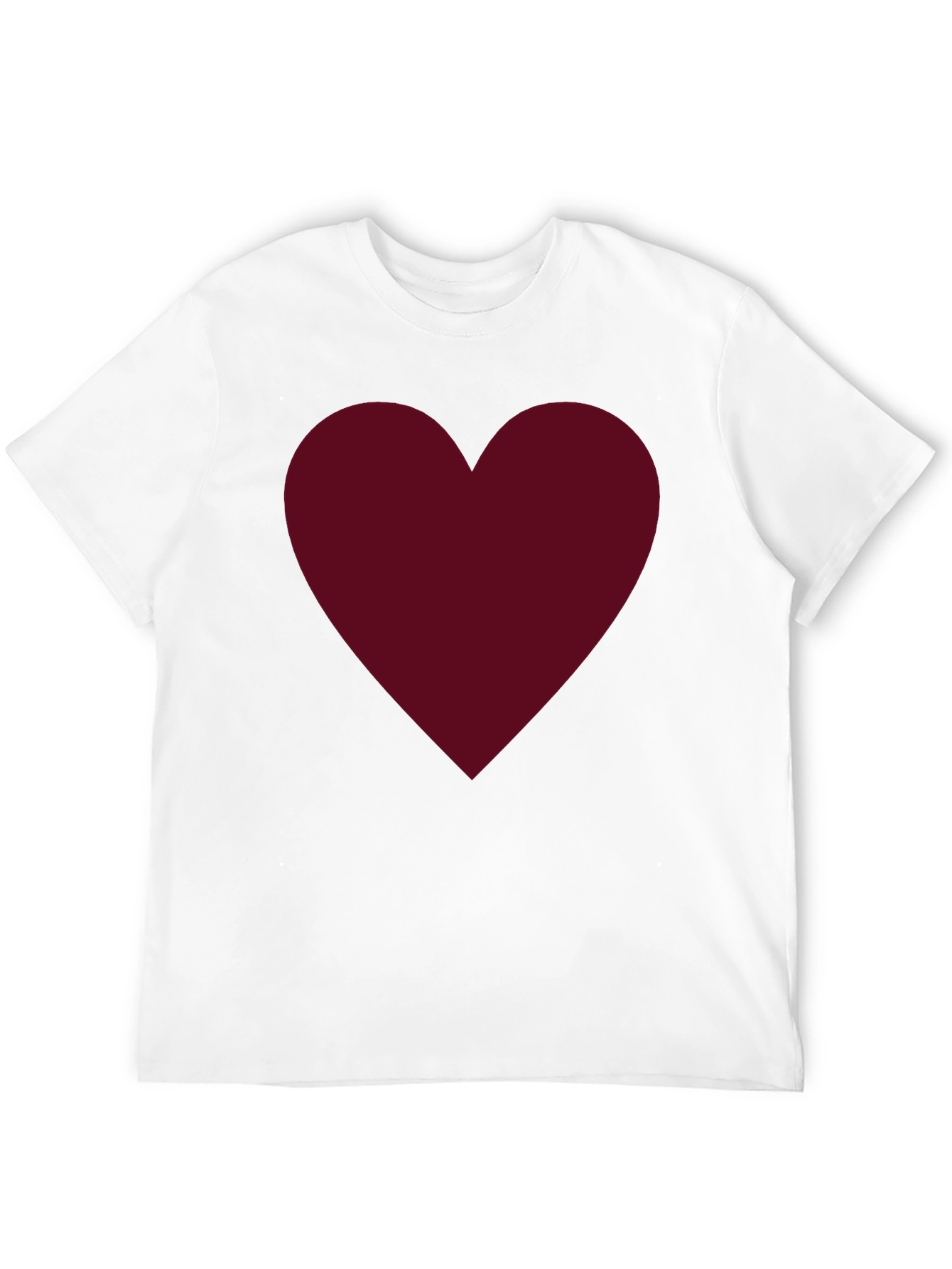 Burgundy Heart Graphic Black T-Shirt