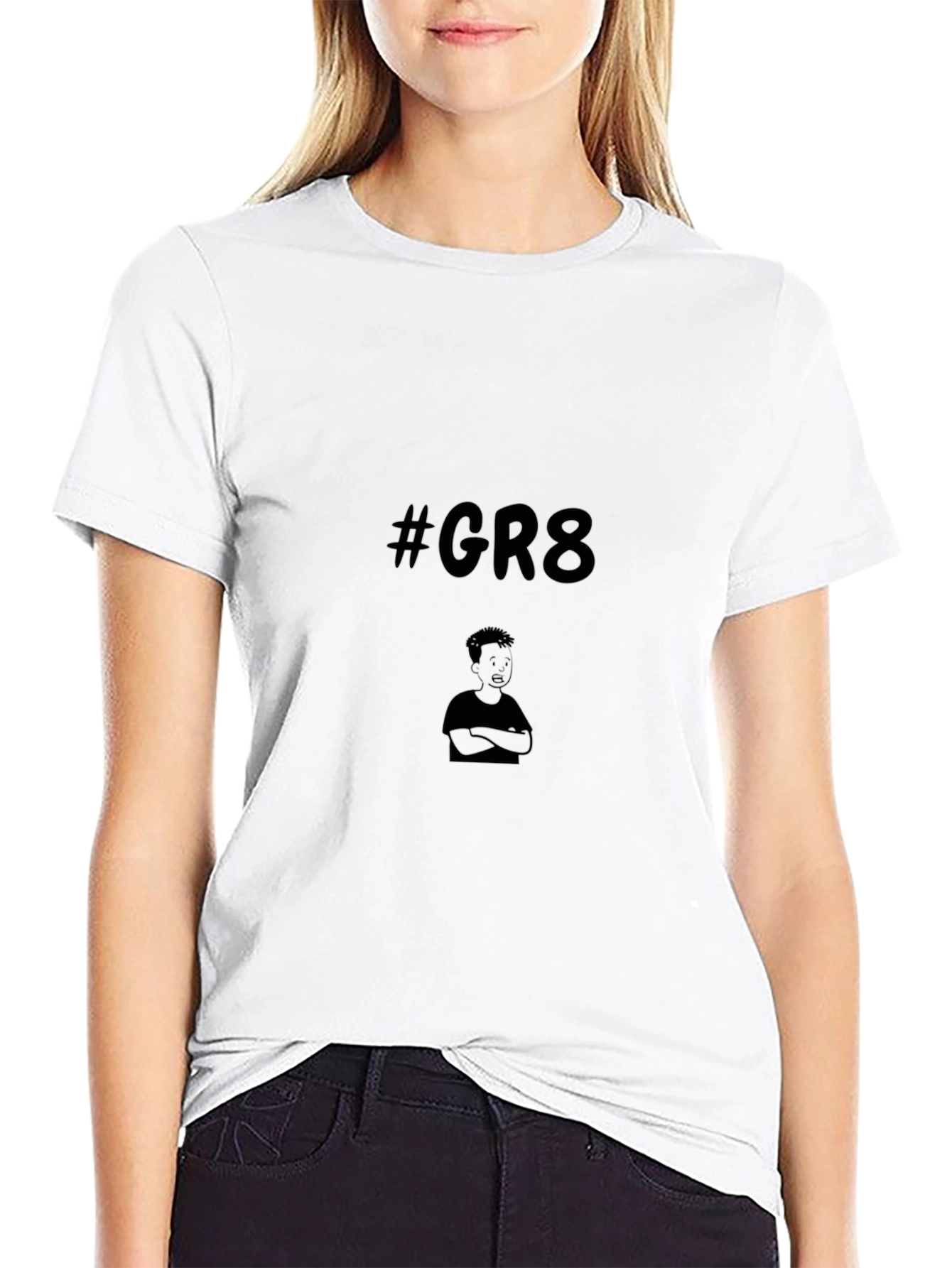 Mens Black Graphic T-Shirt - #GR8 Design