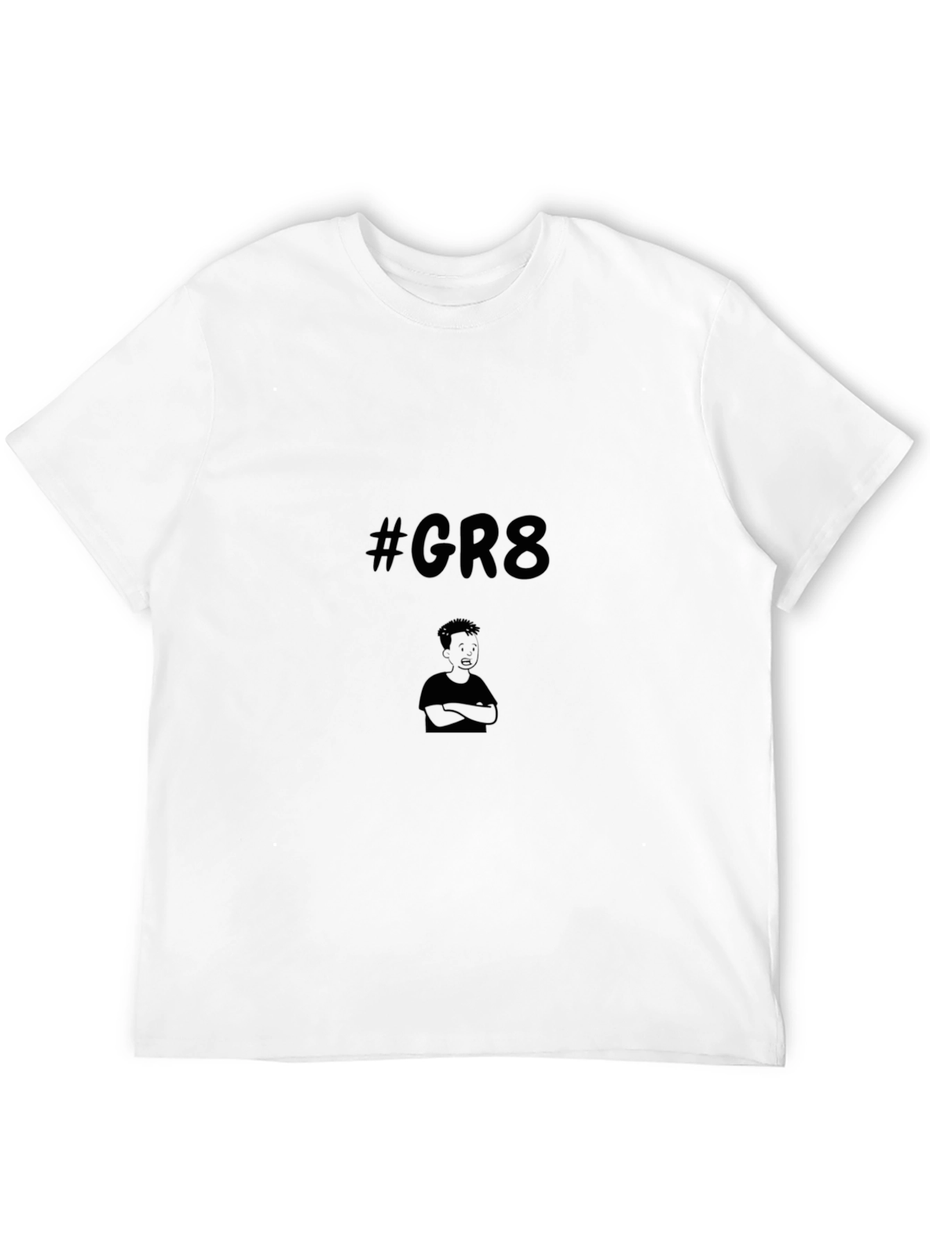 Mens Black Graphic T-Shirt - #GR8 Design