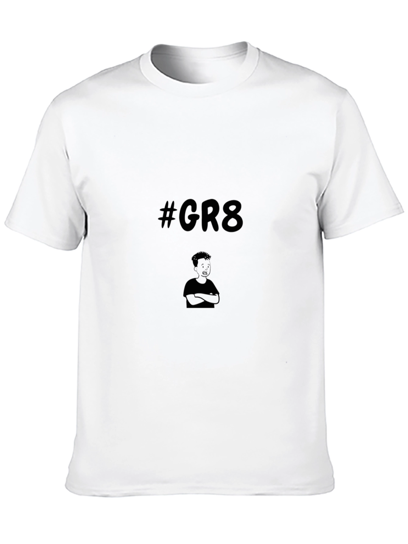 Mens Black Graphic T-Shirt - #GR8 Design