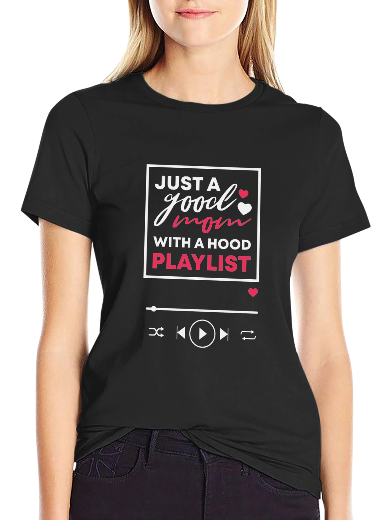 Good Mom With a Hood Playlist T-Shirt