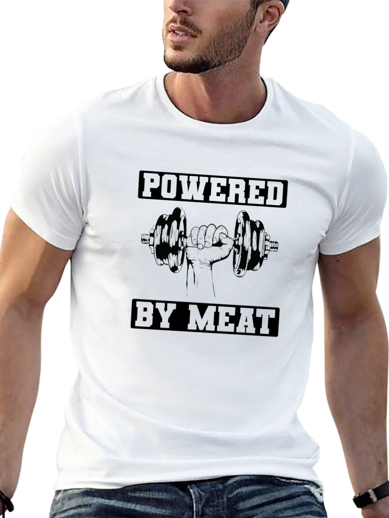 Powered By Meat T-Shirt - Gym & Fitness