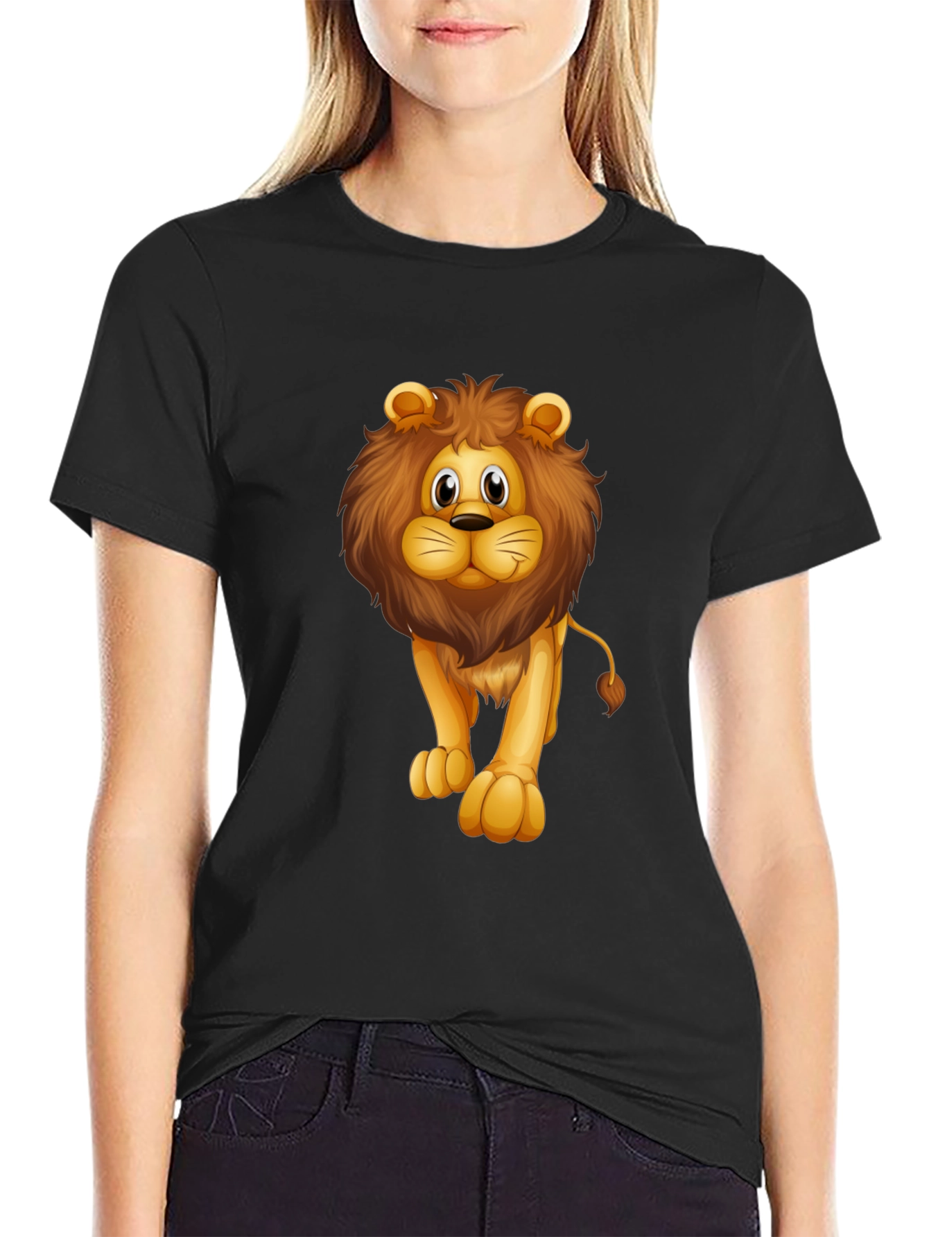 Lion Graphic Black T-Shirt for Men