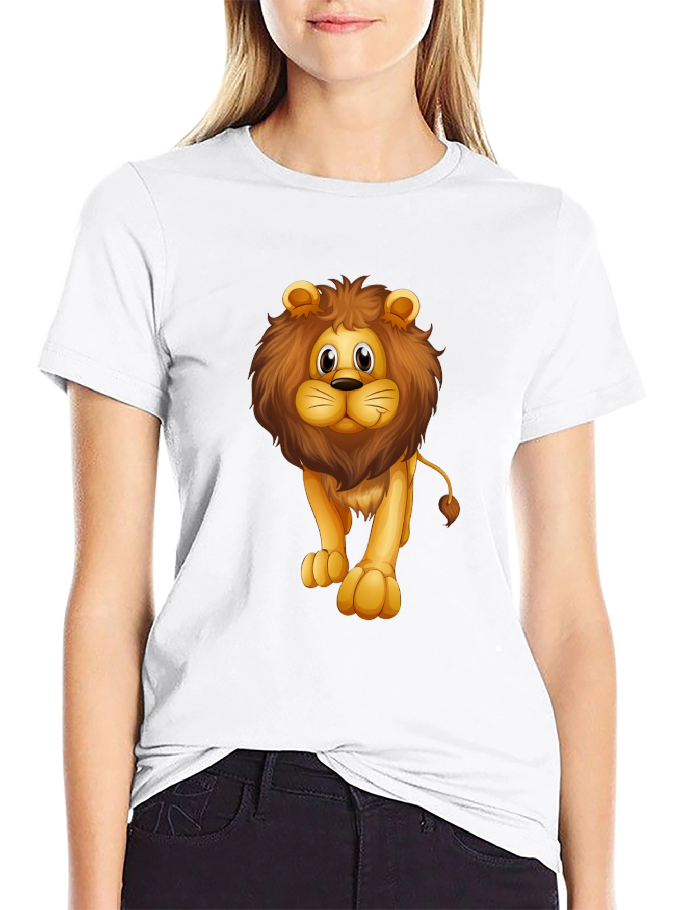 Lion Graphic Black T-Shirt for Men