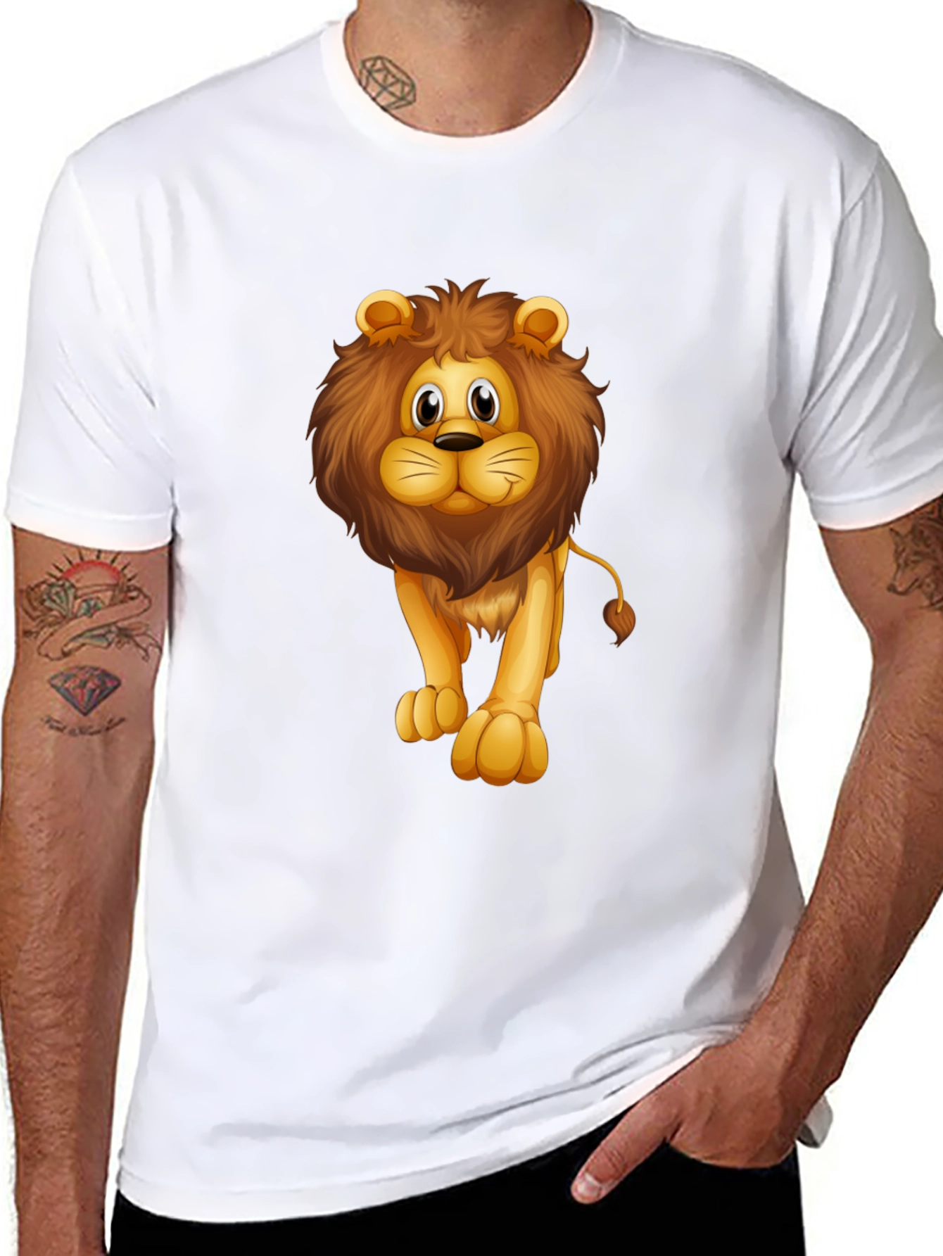 Lion Graphic Black T-Shirt for Men