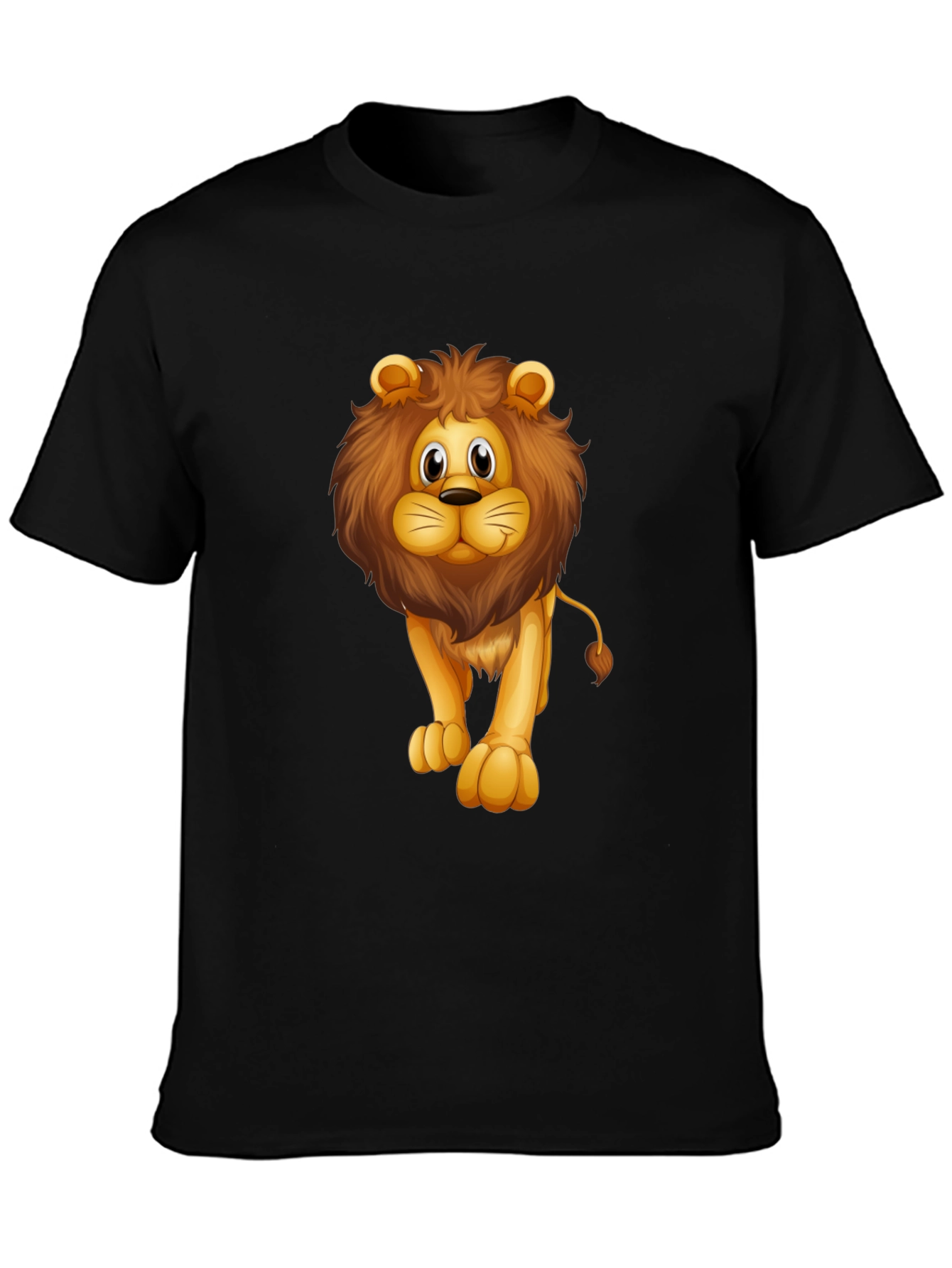 Lion Graphic Black T-Shirt for Men