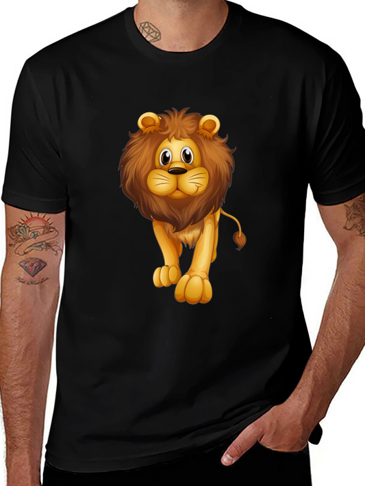 Lion Graphic Black T-Shirt for Men