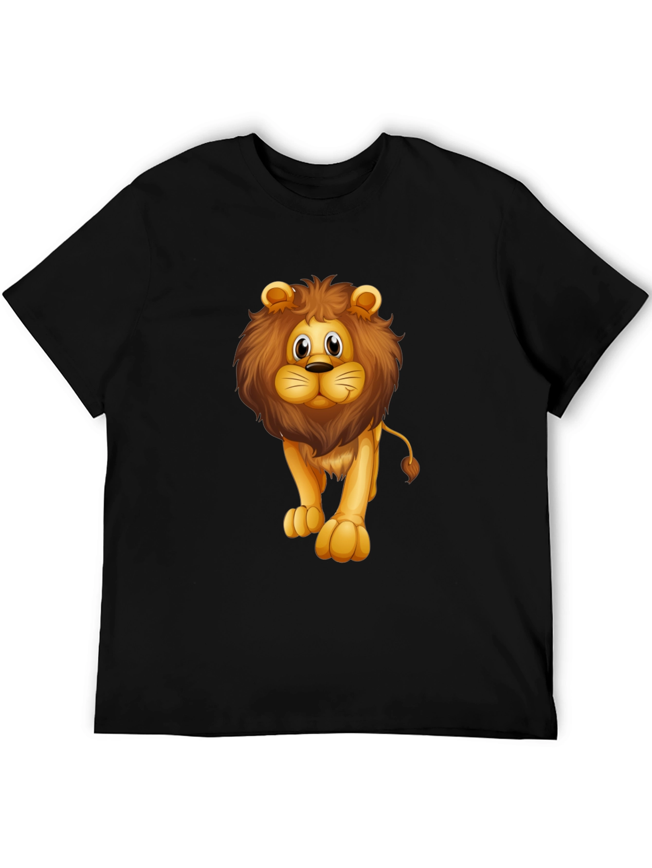 Lion Graphic Black T-Shirt for Men