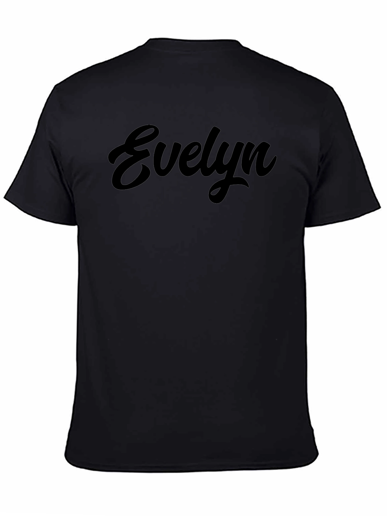 Evelyn Script Black T-Shirt - Casual Cotton Tee