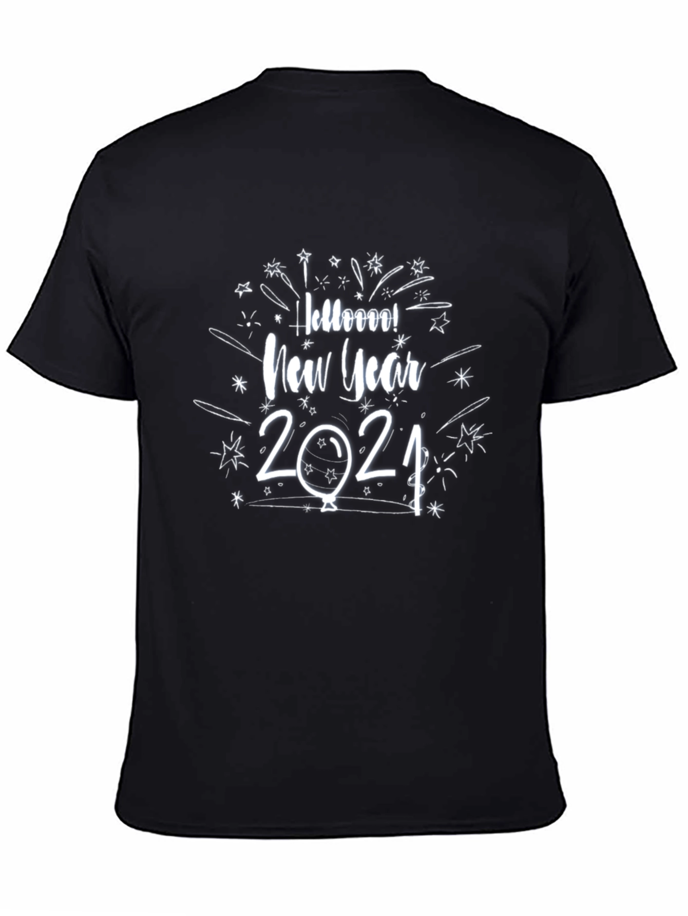 New Year 2021 Graphic Tee - Black Cotton T-Shirt