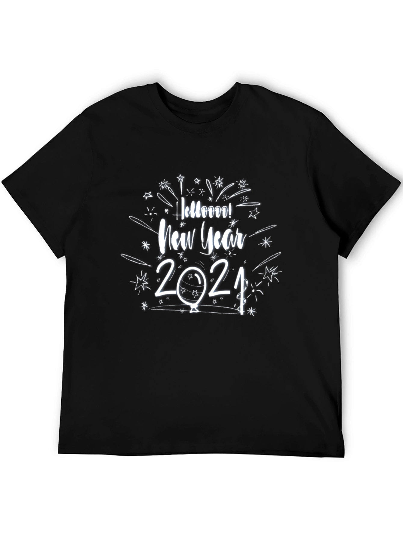 New Year 2021 Graphic Tee - Black Cotton T-Shirt