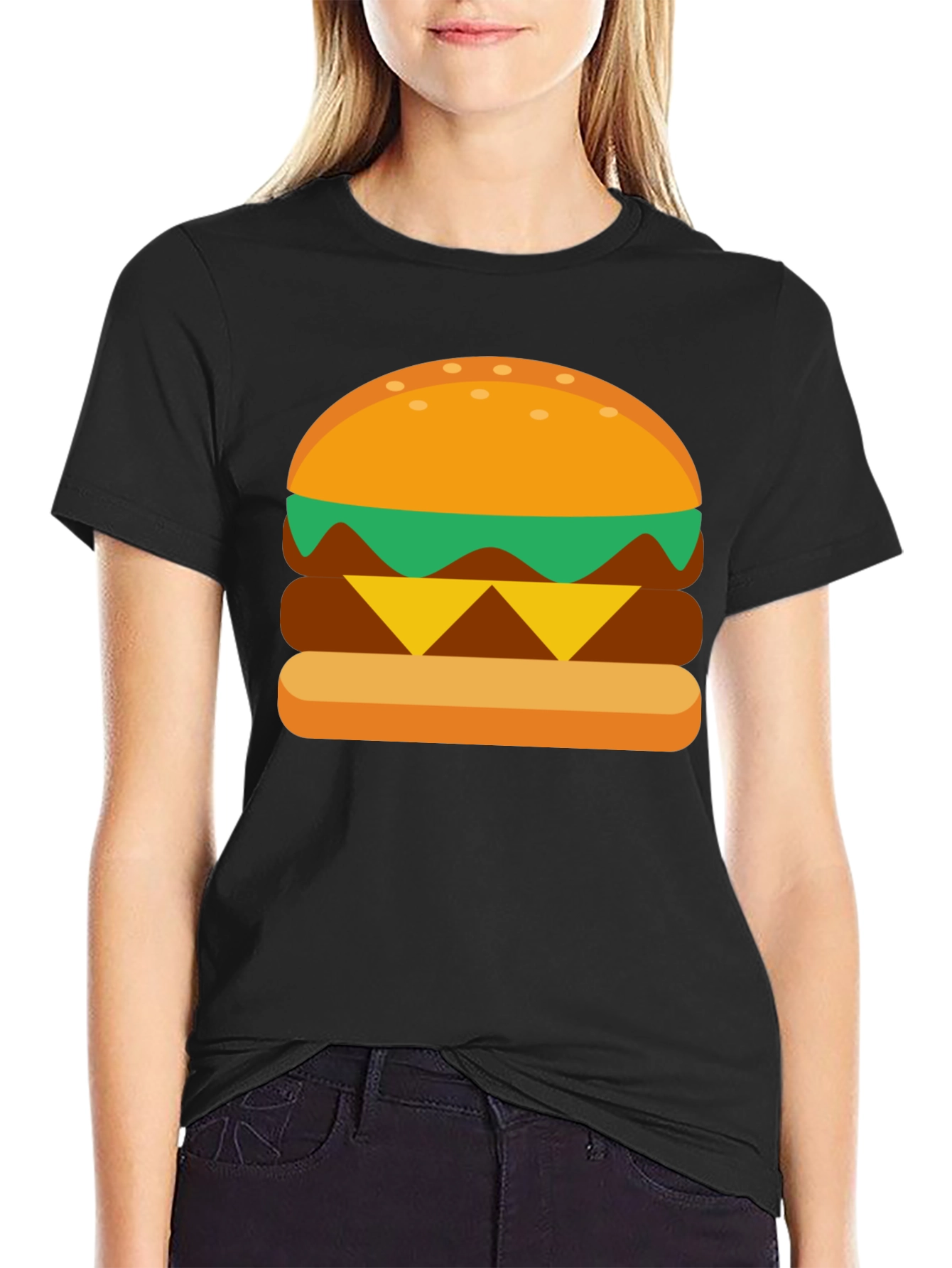 Burger Graphic Tee - Casual Cotton T-Shirt